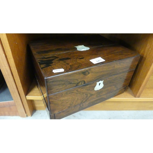 1477 - Victorian Rosewood Stationery Box (Interior dividers removed).