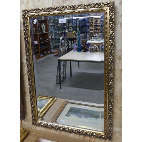 1488 - Upright Wall Mirror in Gilt Frame, approx 42 x 65cm