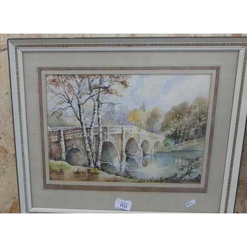 1513 - Framed Watercolour - River Scene Signed A. Hayes, approx 35 x 24cm.