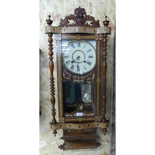 1520 - Victorian Marquetry Inlaid Wall Clock.