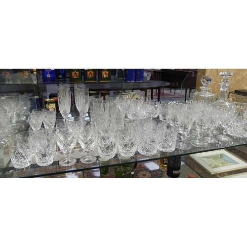 1546 - Large Collection of Assorted Cut Glass Whisky, Brandy & Wine Glasses.