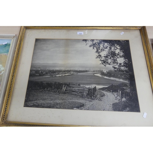 1560 - Large Framed Photographic Print - Perth looking towards the Island (pre Golf Course), approx 58 x 43... 