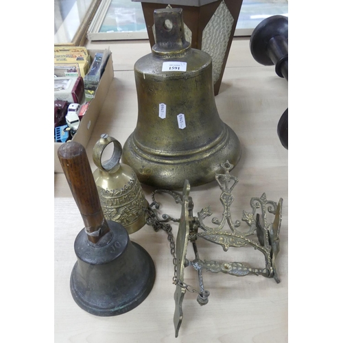 1591 - Bronze Bell GR, Hand Bell & Wall Bell.