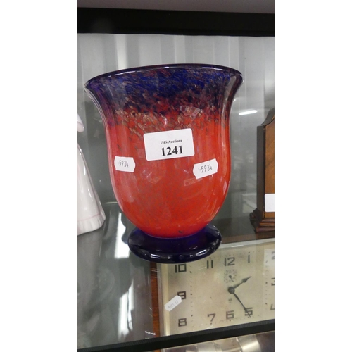 1241 - John Deacon Art Glass Vase - Original label on underside.