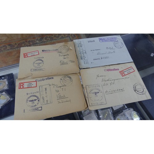 1244 - German WWII Handwritten Letters, Travel Passes, Small Diary etc.