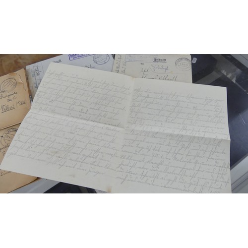 1244 - German WWII Handwritten Letters, Travel Passes, Small Diary etc.