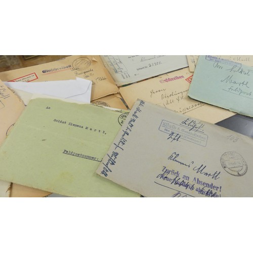 1244 - German WWII Handwritten Letters, Travel Passes, Small Diary etc.