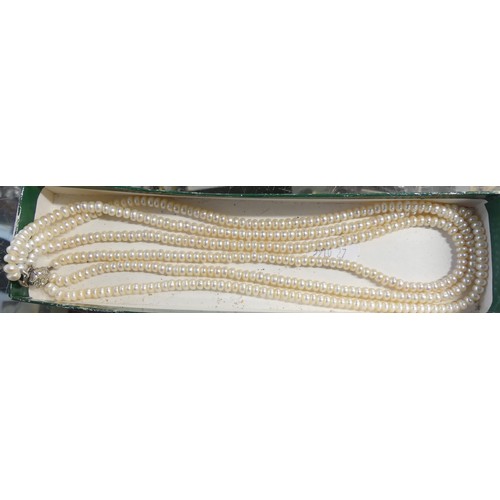 2275 - 3 Strand Cultured Pearl Necklace