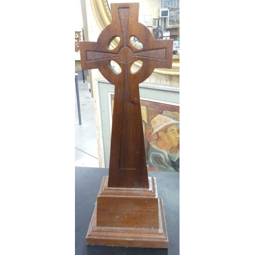 1348 - Wooden Celtic Cross, Carved Wood Box & Indian Book Slide.