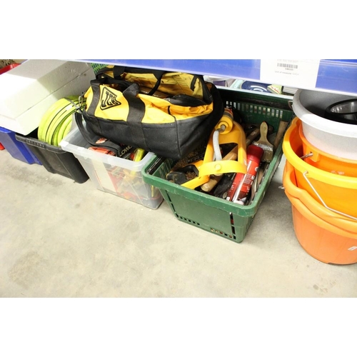 126 - 5 x Boxes of Buckets & Assorted Tools