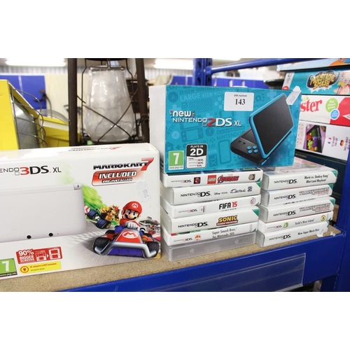 143 - Nintendo 2DS, Nintendo 3DS & Assorted Games