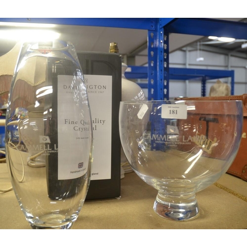 181 - 2 x Darlington Crystal Cammell Laird Vases