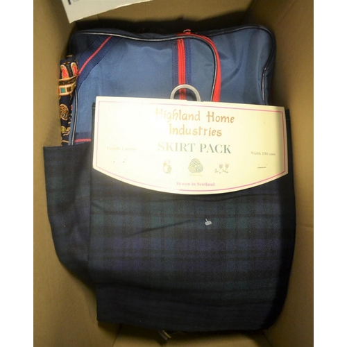 264 - Box including Skirt Pack of Tartan & Assorted Bags