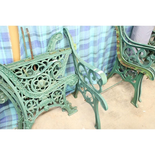 5 - Pair of Metal Bench Ends, Pair of Table Ends and 2 Pairs Chair Ends