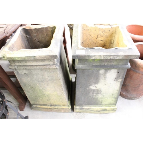 52 - Pair of Clay Chimney Pots