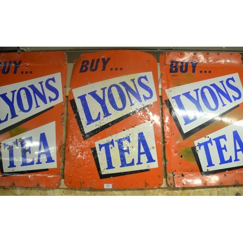 Vintage Lyons Tea Enamel Signs