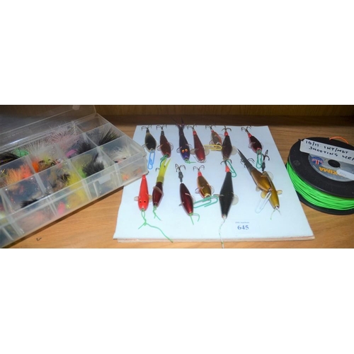 645 - Assorted Fishing Flies, Lures & Line