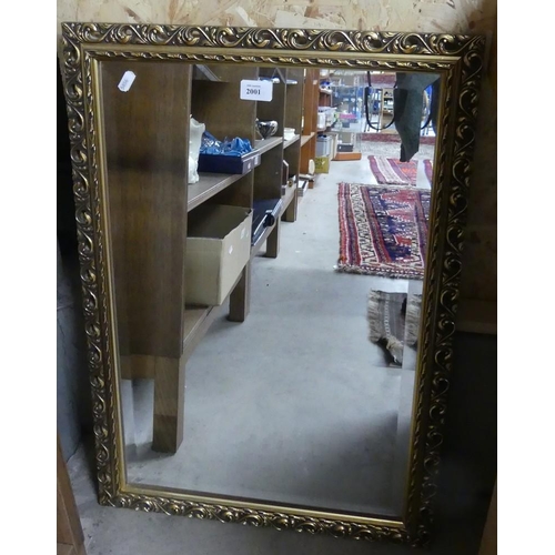 2001 - Upright Wall Mirror in Gilt Frame, approx 42 x 65cm