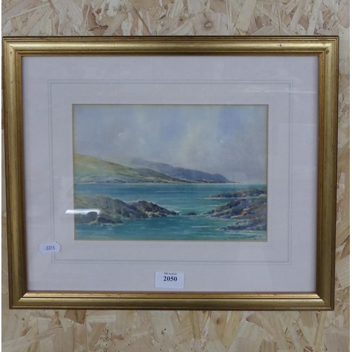 2050 - Framed Watercolour - Coastal Scene signed G W Morrison.