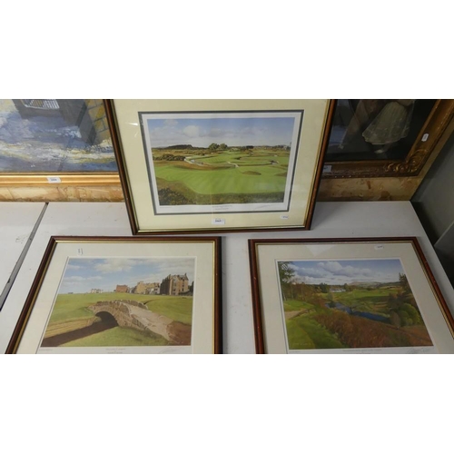 2069 - Three Signed Graham Baxter Prints - Various Golf Clubs.