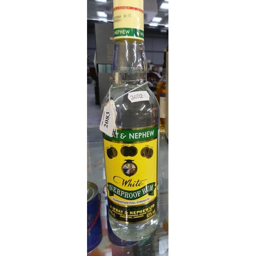 2083 - Bottle of Wray & Nephew White Overproof Rum.