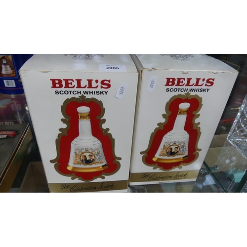 2086 - Two Boxed Bells Scotch Whisky Commemorative Decanters.