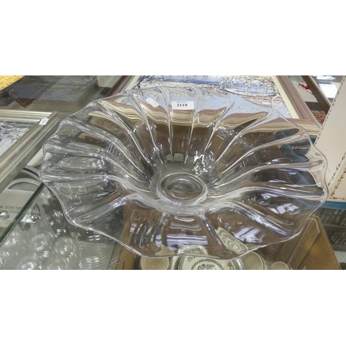 2118 - Large Kosta Boda Glass Centrepiece.