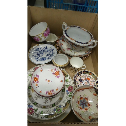 2124 - Box - Antique China, Tureens, Cups etc.