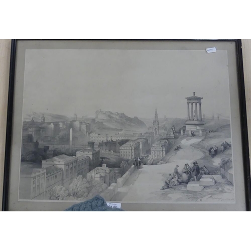 2148 - Victorian Framed Print - Edinburgh From Calton Hill, approx 51 x 37cm.