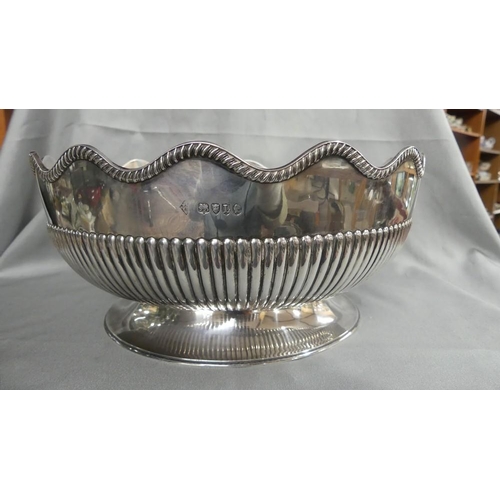 2207 - Victorian London Silver Semi-fluted Fruit Bowl, the waived rim with gadrooned edge, approx 25.5cm in... 