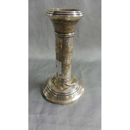 2209 - Single Birmingham Silver Dwarf Candlestick, approx  12cm tall.