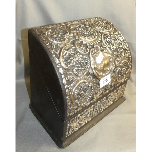 2224 - Birmingham Silver Mounted Stationery Box, approx 24cm across & 22cm tall.