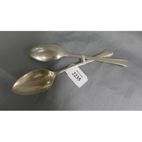 2235 - Pair of Sheffield Silver Dessert Spoons.