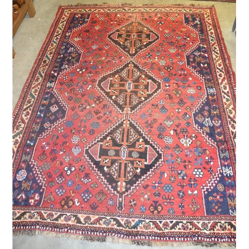 2535 - Quality Red Ground Eastern Wool Rug - approx 242 x 178cm.