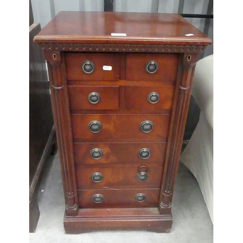 3002 - Reproduction Mahogany Wellington Chest.