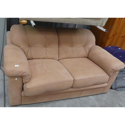 3006 - Brown Fabric 2 Seat Sofa.