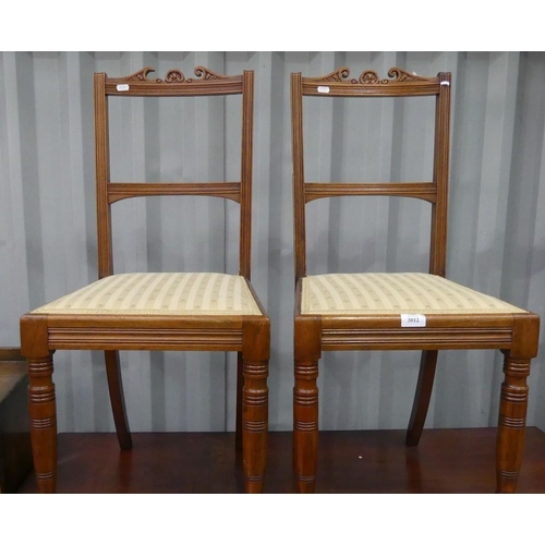 3012 - Pair Mahogany Bedroom Chairs