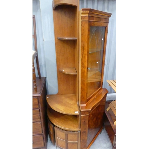 3013 - Nathan Teak Corner Cabinet & Yew Corner Cabinet