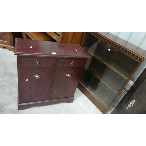 3027 - Mahogany Sideboard & Mahogany Glass Front Bookcase