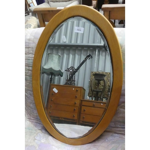 3031 - Light Oak Bevelled Wall Mirror