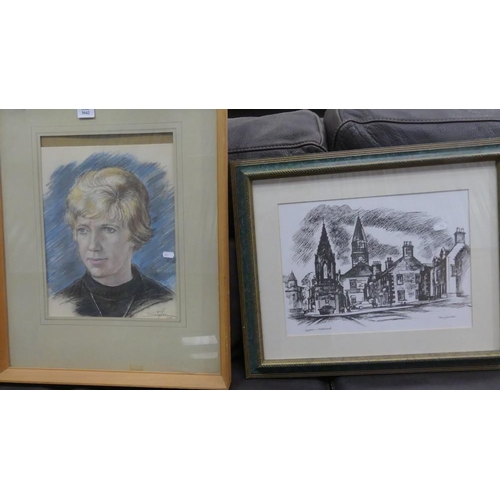 3042 - Pastel Drawing - Portrait & Print Of Falkland.