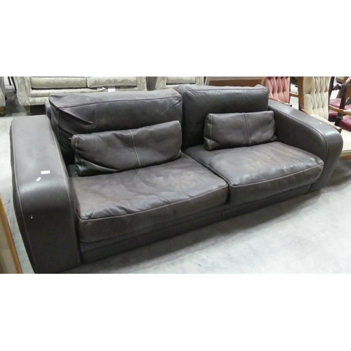 3043 - Italian Brown Leather 3 Seat Sofa by Incanto