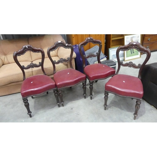 3045 - Set of 4 Victorian Mahogany Dining Chairs.