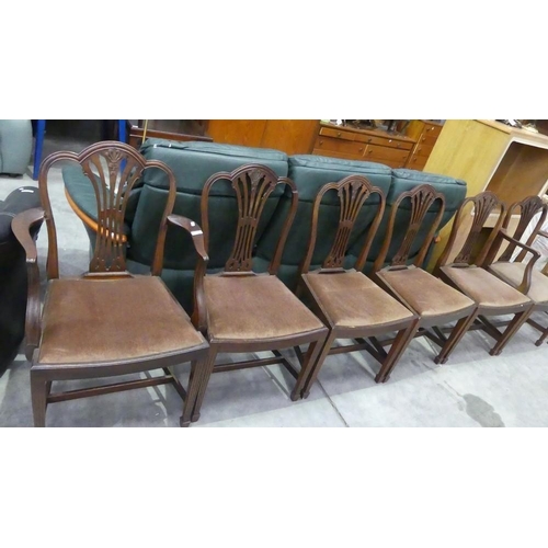 3056 - Set Of 6 Mahogany Dining Chairs.