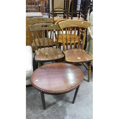 3064 - Mahogany Occasional Table & Assorted Chairs