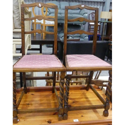 3094 - Pair of Oak Barley Twist Bedroom Chairs