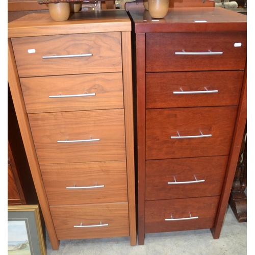 3130 - 2 Slim 5 Drawer Chests.