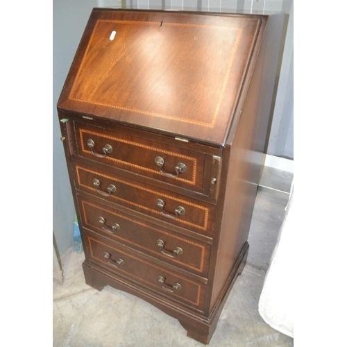 3140 - Mahogany Inlaid Writing Bureau.