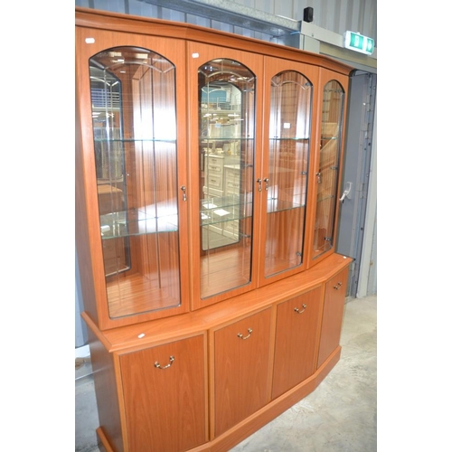 3145 - Cherrywood China Cabinet On Sideboard Base