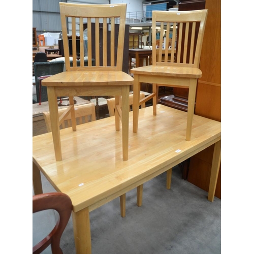 3222 - Beech Dining Table & 4 Chairs